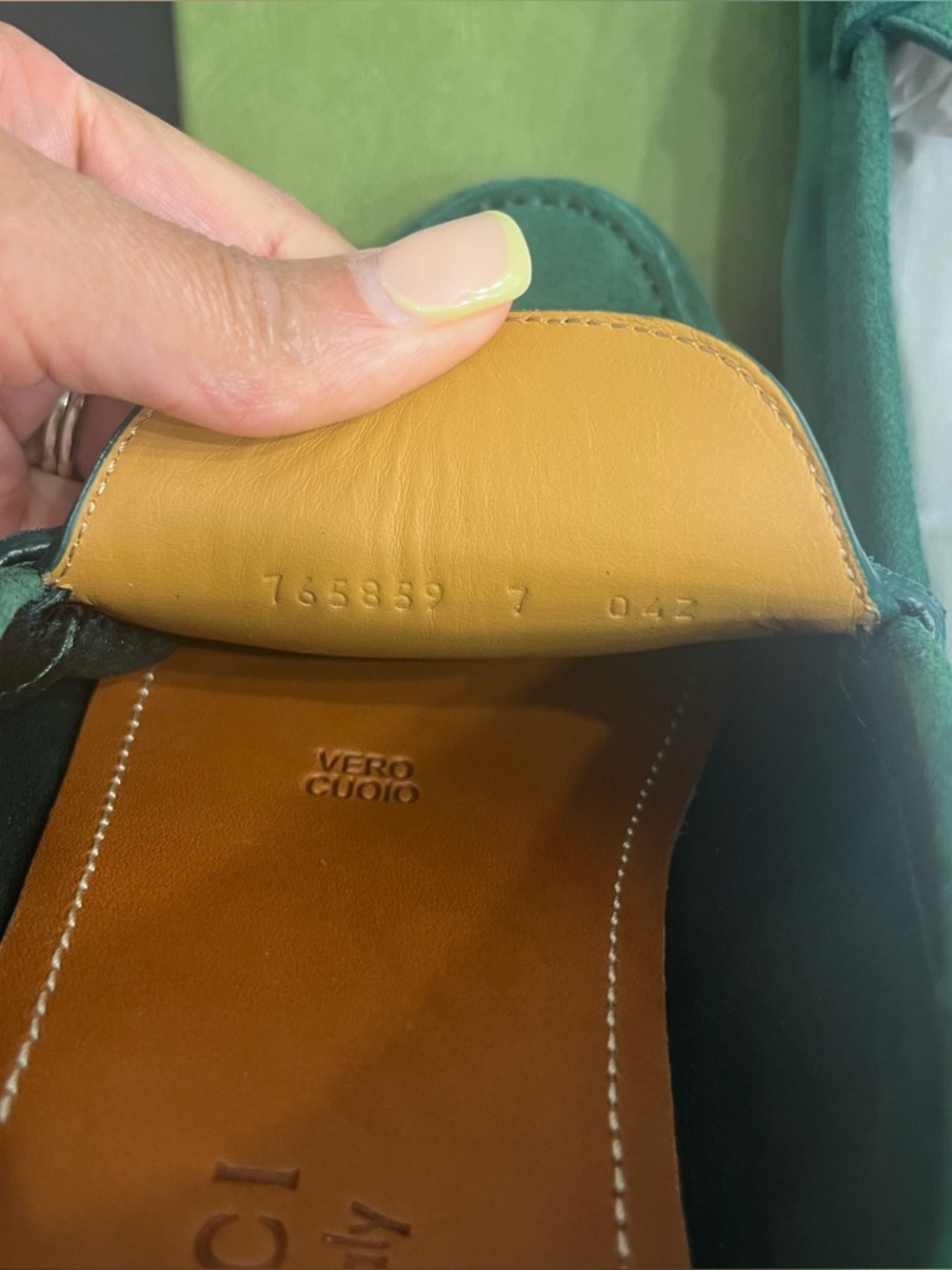 NEW Men’s Gucci Emerald Green Suede Horsebit Driver Loafers M7.5/8 & W9.5-10 - Picture 5 of 8